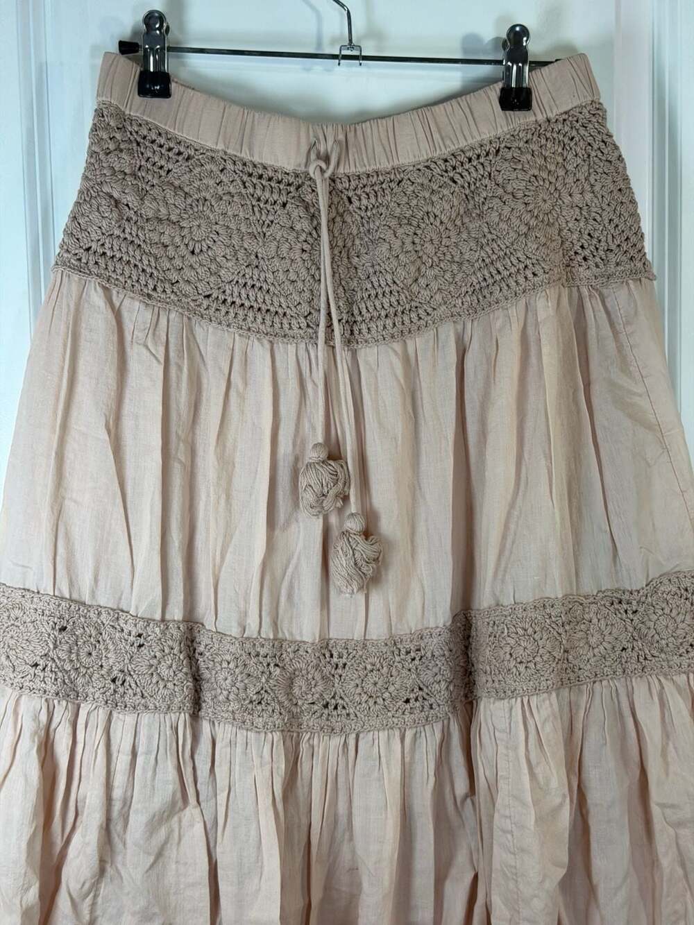 Lucky Brand Women's Crochet Skirt Maxi Matchback Skirt, pink, S : : Fashion,